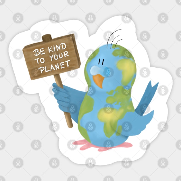 Be Kind to Your Planet Sticker by Hallo Molly